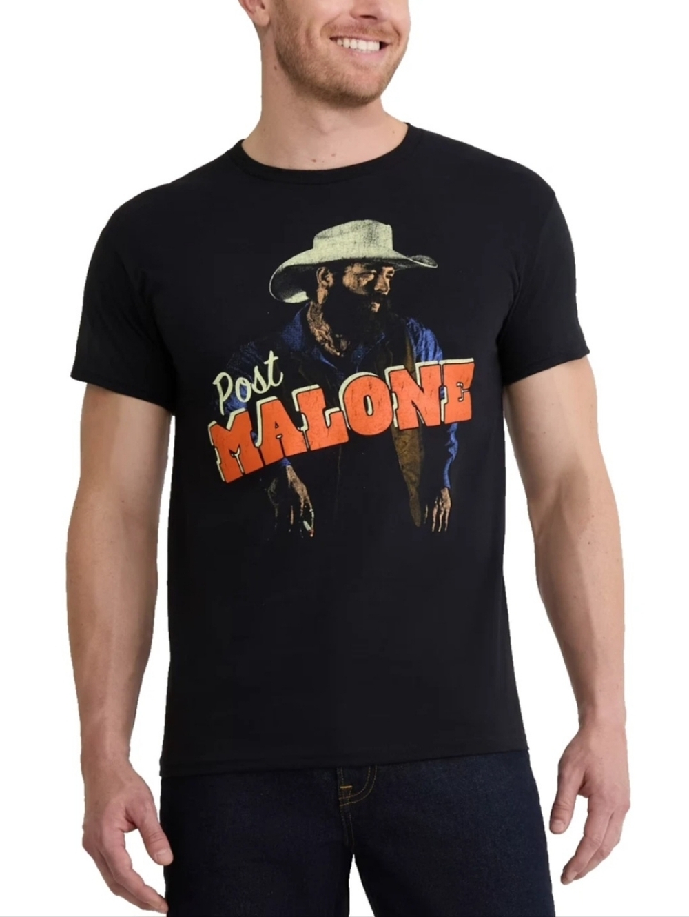 This item is a black Post Malone by Posty "Cowboy" design unisex t-shirt Sz XL